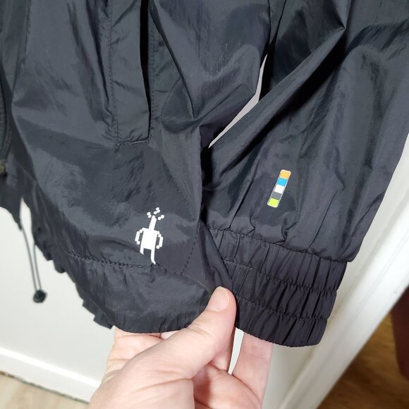 SMARTWOOL Phd Ultra Light Sport Anorak Windbreaker Coat Jacket Black Women Large - Picture 9 of 16